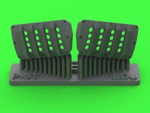 Go to product Master AM-48-188 - 1:48 P-51 Mustang - carburator air filter cover - RAF louvred type - version B