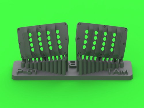 Go to product Master AM-32-138 - 1:32 P-51 Mustang - carburator air filter cover - RAF louvred type - version B (for Tamiya)