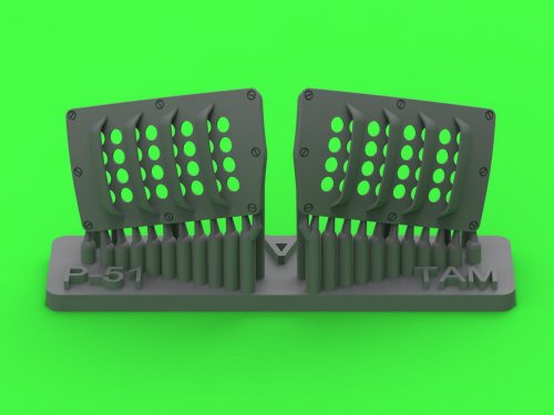 Go to product Master AM-32-137 - 1:32 P-51 Mustang - carburator air filter cover - RAF louvred type - version A (for Tamiya)