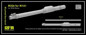 Rye Field Model 2100 - 1:35 M256 120 mm L/44 for M1A1/A2 3D Printed Gun Barrel