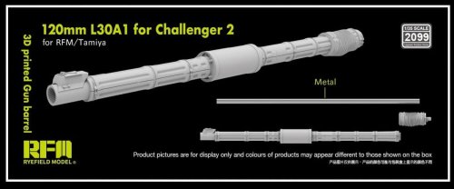 Go to product Rye Field Model 2099 - 1:35 120 mm L30A1 for Challenger 2 3D Printed Gun Barrel