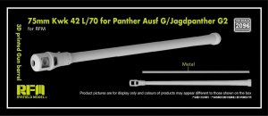 Rye Field Model 2096 - 1:35 75 mm KwK 42 L/70 for Panther Ausf G 3D Printed Gun Barrel