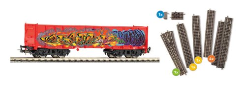 Go to product Piko 55380 H0 - Zestaw dodatkowych torów z podsypką i węglarką z graffiti