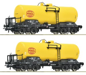Roco 6600199 H0 - Set of two Minol four-axle tank wagons, DR, ep.IV