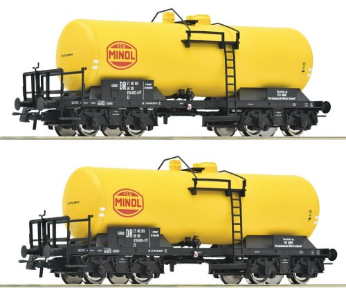 Go to product Roco 6600199 H0 - Set of two Minol four-axle tank wagons, DR, ep.IV