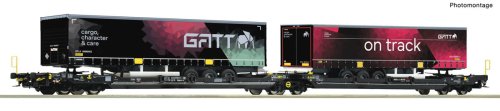 Go to product Roco 6600170 H0 - Double pocket wagon T3000e with GATT trailers, TX Logistik, ep.VI
