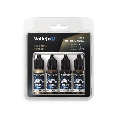 Go to product Vallejo 77258 - True Metallic Metal Aged Metal acrylic paint set