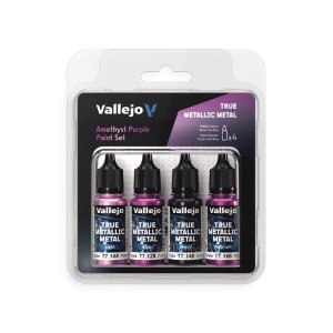 Vallejo 77255 - True Metallic Metal Amethyst Purple acrylic paint set