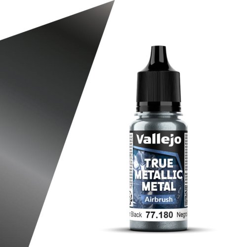 Go to product Vallejo 77180 - True Metallic Metal 180 Obsidian Black Airbrush acrylic paint 18 ml