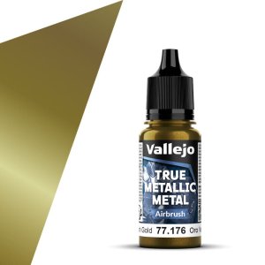 Vallejo 77176 - True Metallic Metal 176 Greenish Gold Airbrush acrylic paint 18 ml