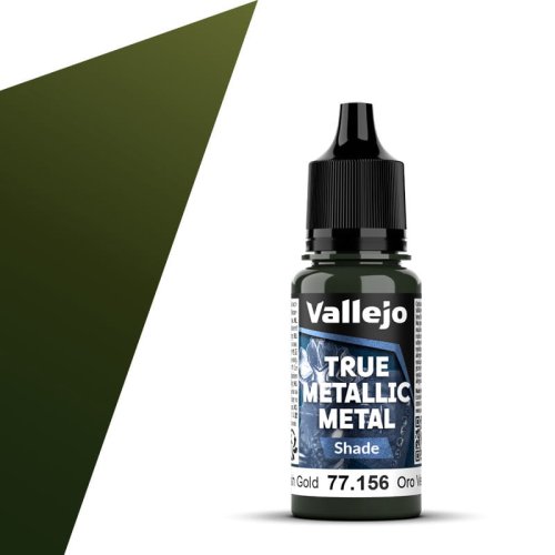 Go to product Vallejo 77156 - True Metallic Metal 156 Greenish Gold Shade acrylic paint 18 ml