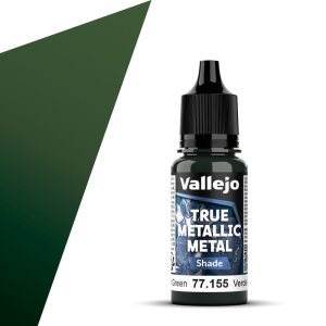Vallejo 77155 - True Metallic Metal 155 Amber Green Shade acrylic paint 18 ml