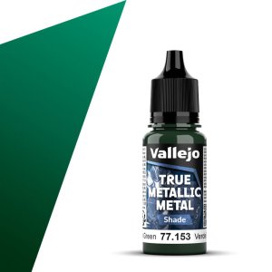 Vallejo 77153 - True Metallic Metal 153 Beetle Green Shade acrylic paint 18 ml