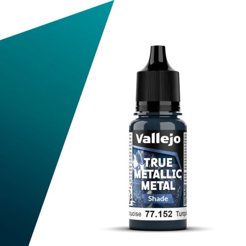 Go to product Vallejo 77152 - True Metallic Metal 152 Hydra Turquoise Shade acrylic paint 18 ml