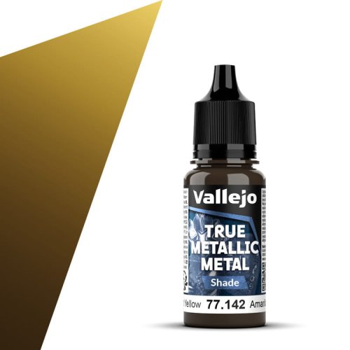 Go to product Vallejo 77142 - True Metallic Metal 142 Radiant Yellow Shade acrylic paint 18 ml