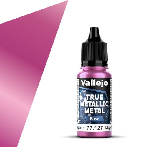 Go to product Vallejo 77127 - True Metallic Metal 127 Crimson Magenta Base acrylic paint 18 ml