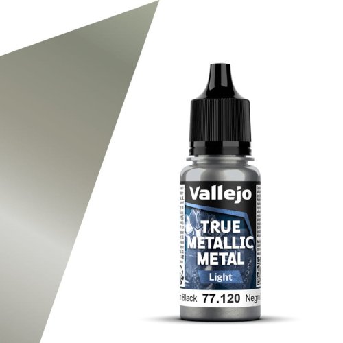 Go to product Vallejo 77120 - True Metallic Metal 120 Obsidian Black Light acrylic paint 18 ml