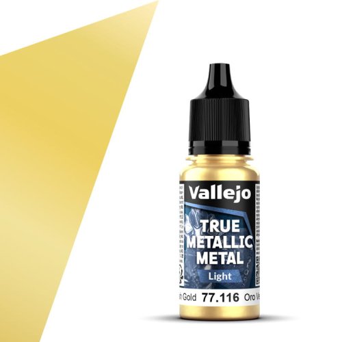 Go to product Vallejo 77116 - True Metallic Metal 116 Greenish Gold Light acrylic paint 18 ml