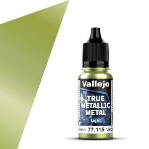 Vallejo 77115 - True Metallic Metal 115 Amber Green Light acrylic paint 18 ml
