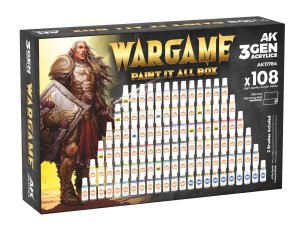 AK Interactive 11784 - 3Gen Wargame Paint It All Box paint set 108 Colors