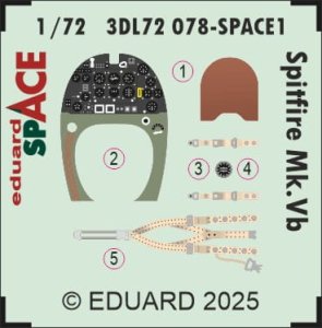 Eduard 3DL72078 - 1:72 Spitfire Mk.Vb Space 3D Decals