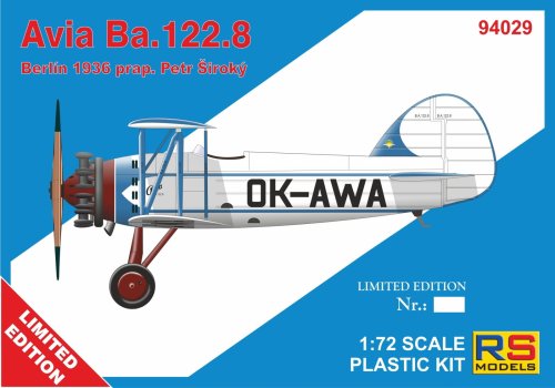 Go to product RS Models 94029 - 1:72 Avia Ba. 122.8 Berlin 1936 Petr Široký