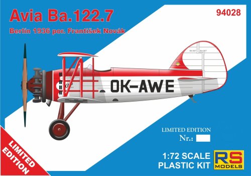 Go to product RS Models 94028 - 1:72 Avia Ba. 122.7 Berlin 1936 František Novák