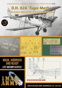 1 Man Army 32DET045 - 1:32 D.H. 82A Tiger Moth (ICM)