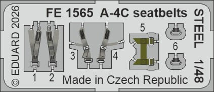 Go to product Eduard FE1565 - 1:48 A-4C seatbelts - Steel