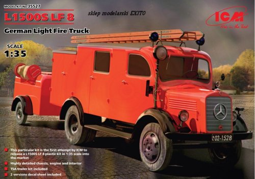 Go to product ICM 35527 - 1:35 Mercedes L1500S LF 8 - WWII German Light Fire Truck