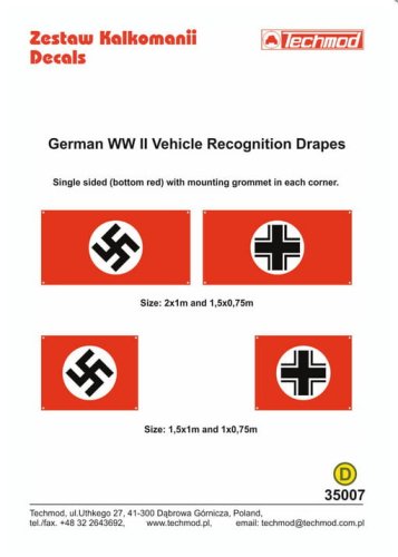 Go to product Techmod 35007 - 1:35 German WWII Vehicle Recognition Drapes