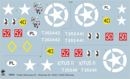 Go to product Toro 16D01 - 1:16 Polish Shermans vol.1 Sherman IIA / M4A1 (76)W 1st Polish Armoured Division