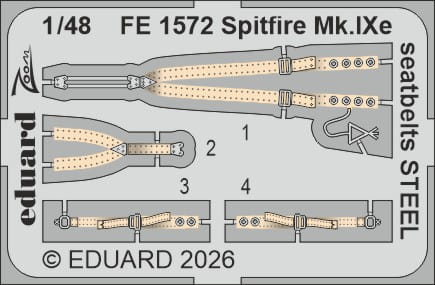 Go to product Eduard FE1572 - 1:48 Spitfire Mk.IXe seatbelts - Steel