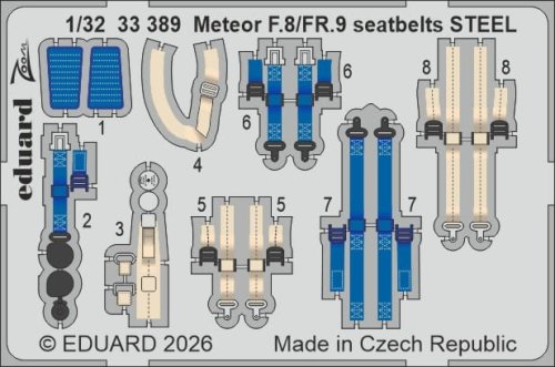 Go to product Eduard 33389 - 1:32 Meteor F.8/FR.9 seatbelts - Steel