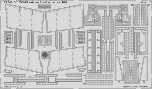 Go to product Eduard 23047 - 1:24 Bf 109G-5/6 exterior & rudder pedals