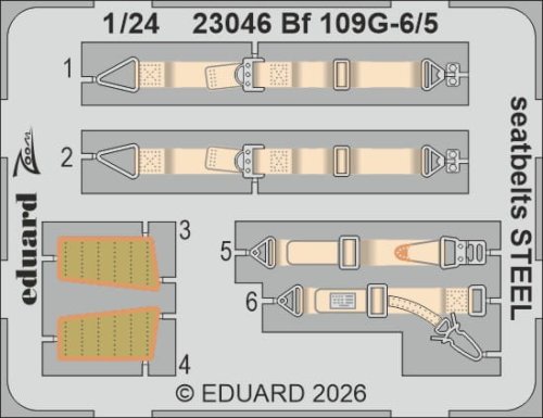 Go to product Eduard 23046 - 1:24 Bf 109G-5/6 seatbelts - Steel