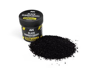 AK Interactive 8311 - Black Rubber Gravel 0,8-2 mm 100 ml