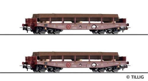 Go to product Tillig 70073 H0 - Rmms 662 flat wagon set with load, TSS Cargo, ep.VI