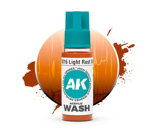 Go to product AK Interactive 19316 - Light Rust acrylic wash 18 ml