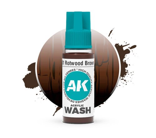 Go to product AK Interactive 19301 - Rotwood Brown acrylic wash 18 ml