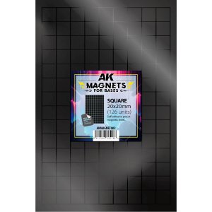 AK Interactive MAGNET002 - Square Magnet For Bases 20 X 20 mm - 126 pcs