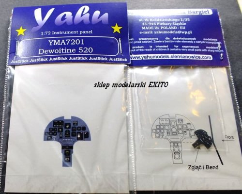 Go to product YAHU YMA7201 - 1:72 Dewoitine D.520 - Instrument Panel