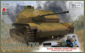 IBG E3501 - 1:35 Tankietka TKS z NKM w.38 FK-A 20 mm z farbami (quick assembly suspension)