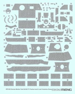 MENG MODEL SPS052 - 1:35 Sd.Kfz.171 Panther Ausf.A Late Production Zimmerit Decal Type 3