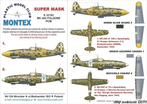 Go to product MONTEX K32193 - 1:32 Macchi MC-202 Folgore