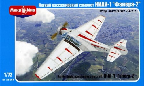 Go to product MIKROMIR 72004 - 1:72 NIAI-1 Fanera-1 soviet light cargo plane