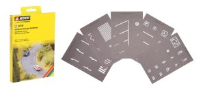NOCH 60745 - 1:87 (H0) Street Marking Templates - Szablony do oznaczeń drogowych
