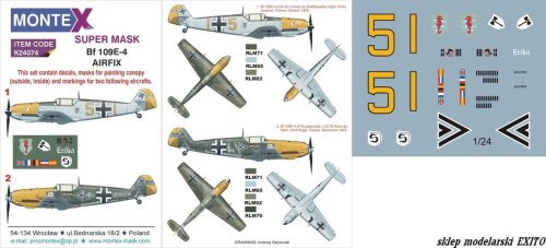 Go to product MONTEX K24074 - 1:24 Messerschmitt Bf 109E-4