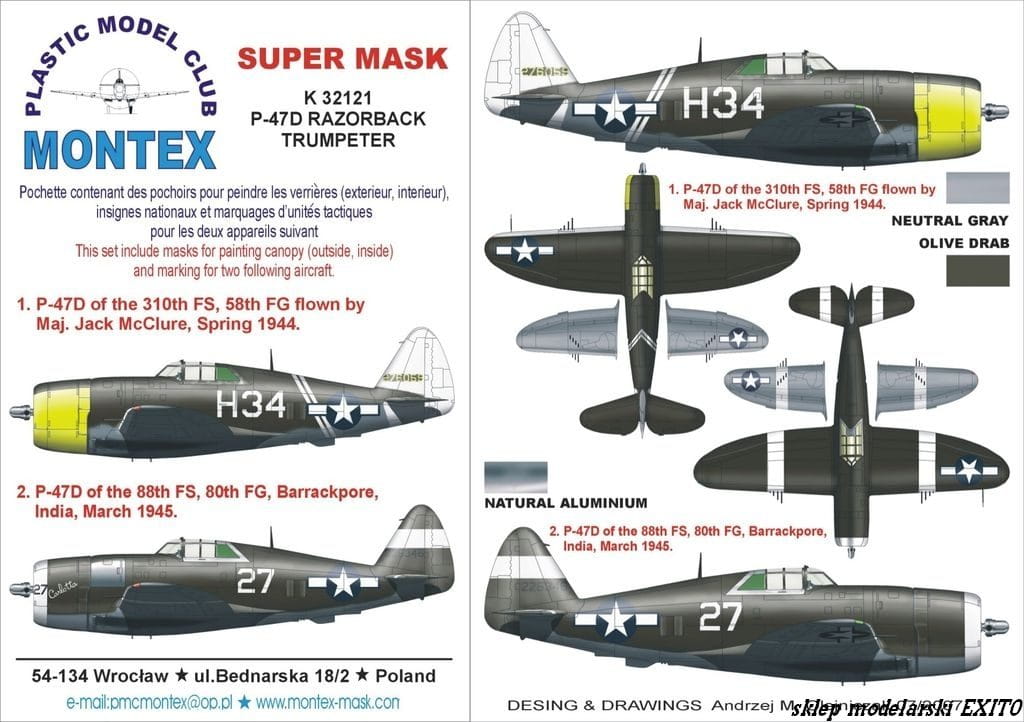 Go to product MONTEX K32121 - 1:32 P-47D Razorback