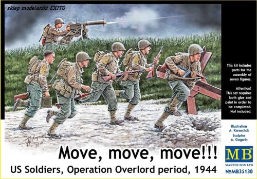 Go to product MASTER BOX 35130 - 1:35 Move, move, move - US Soldiers Operation Overlord period 1944
